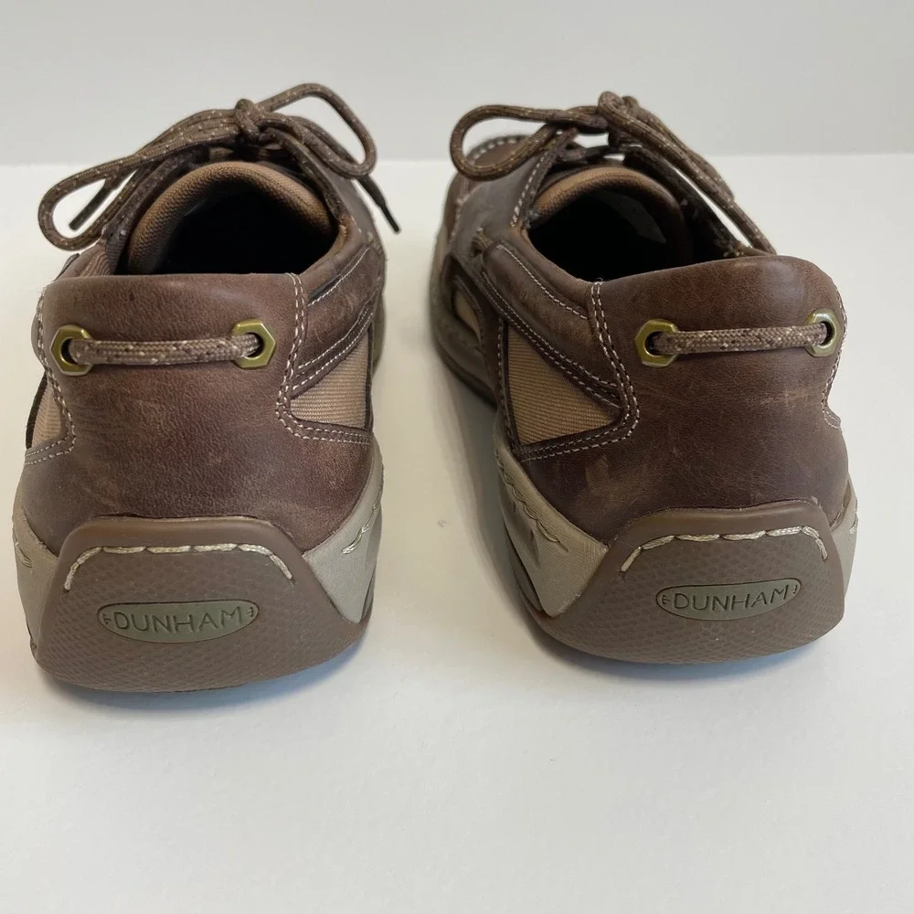 Dunham Men's Brown Leather Boat Shoes Size‎ 10.5 Athleisure Casual